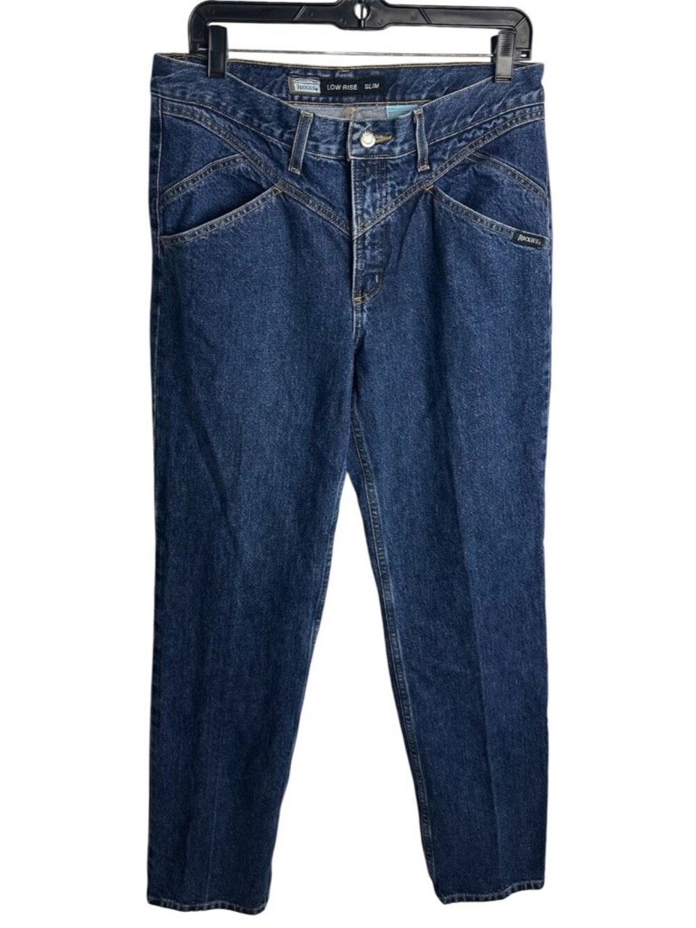 Rockies Jeans Womens Size 13 L Blue Low Rise Slim Straight Leg Denim Western Yok